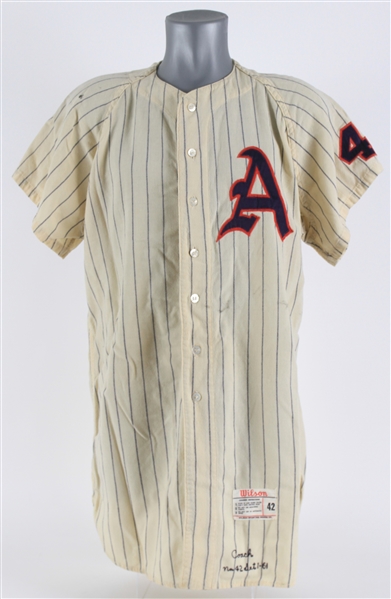 1961 Ed Fitzgerald / Charlie Shoemaker Kansas City Athletics Game Worn Home Jersey (MEARS LOA)