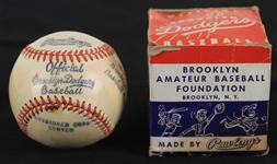 1950s Brooklyn Dodgers Official Amateur Baseball Foundation Rawlings Baseball w/ Original Box 