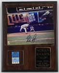 1990 Nolan Ryan Texas Rangers 300th Career Win 12" x 15" Display w/ Ticket Stub & Signed Photo (JSA)