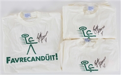 1993 Brett Favre Green Bay Packers Signed Favrecanduit T-Shirts - Lot of 3 
