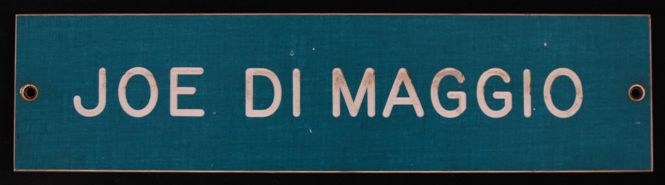 1946-51 Joe DiMaggio New York Yankees Locker Room Name Plate (MEARS LOA)