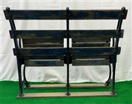 1913-57 Brooklyn Dodgers Ebbets Field Wooden Stadium Seats - Lot of 2 (MEARS LOA)