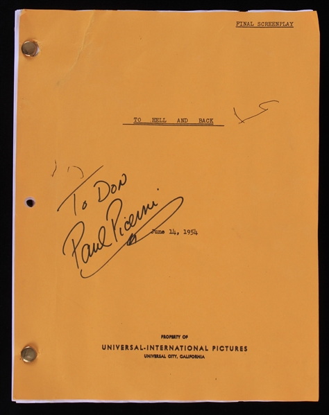 1954 Paul Picerni Hollywood Actor Signed To Hell And Back Final Screenplay