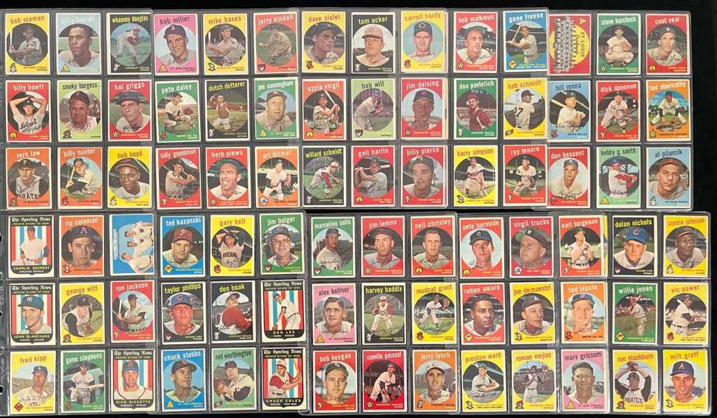 1950s Baseball Trading Cards - Lot of 200 w/ Red Schoendienst, Warren Spahn, Clete Boyer, Whammy Douglas, Bobby Thomson, Coot Veal & More