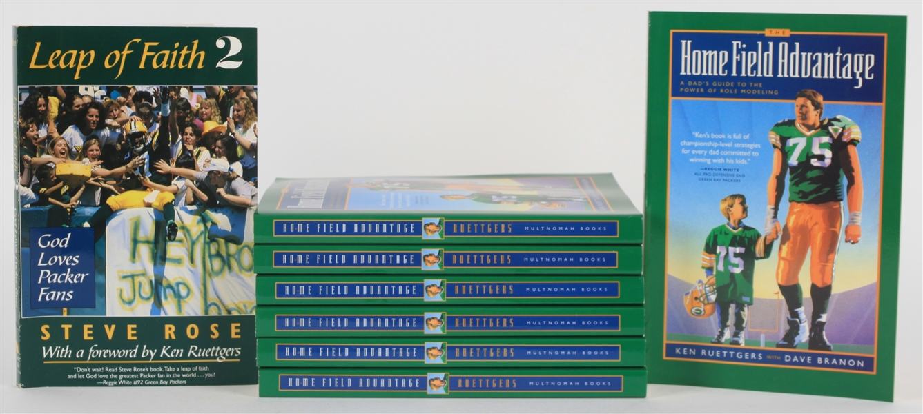 1995-97 Ken Ruettgers Steve Rose Green Bay Packers Signed Books - Lot of 8