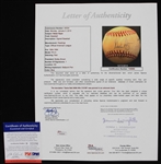 1990 Nolan Ryan Texas Rangers Signed Game Used OAL Brown Baseball w/ 300th Win Notation (MEARS LOA & PSA/DNA) *Full JSA Letter*
