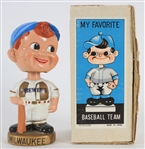 1970-72 Milwaukee Brewers 7" Vintage Gold Base Nodder w/ Original My Favorite Baseball Team Box