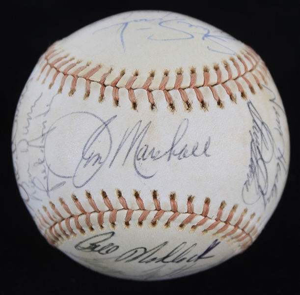 1975 Chicago Cubs Team Signed Baseball w/ 25 Signatures Including Pete LaCock, Steve Stone, Bill Madlock, Don Kessinger & More (PSA/DNA NM+ 7.5)