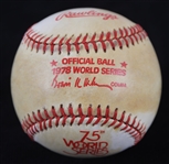 1978 New York Yankees Los Angeles Dodgers Official Bowie Kuhn 75th World Series Baseball (MEARS LOA)