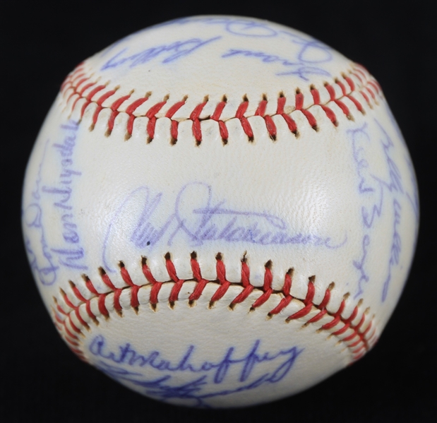 1962 National League All Stars Team Signed ONL Giles Baseball w/ 25 Signatures Including Hank Aaron, Roberto Clemente, Willie Mays & More *Full JSA Letter*