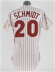 1989 Mike Schmidt Philadelphia Phillies Signed Scoreboard Jersey (JSA)