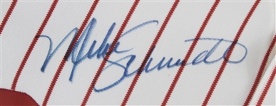 1989 Mike Schmidt Philadelphia Phillies Signed Scoreboard Jersey (JSA)