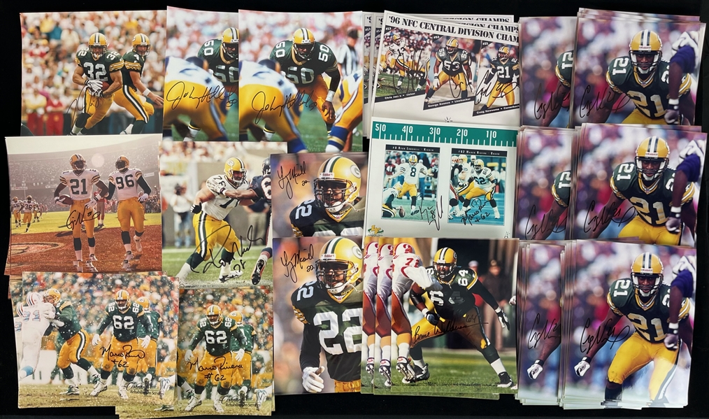 1990s Craig Newsome Ross Verba Marco Rivera Travis Jervey and More Green Bay Packers Autographed 8"x10" Color Photos (Lot of 175+)