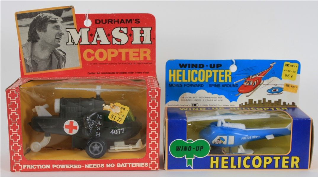 1970s Wind up Helicopter and MASH Helicopter (Lot of 2)