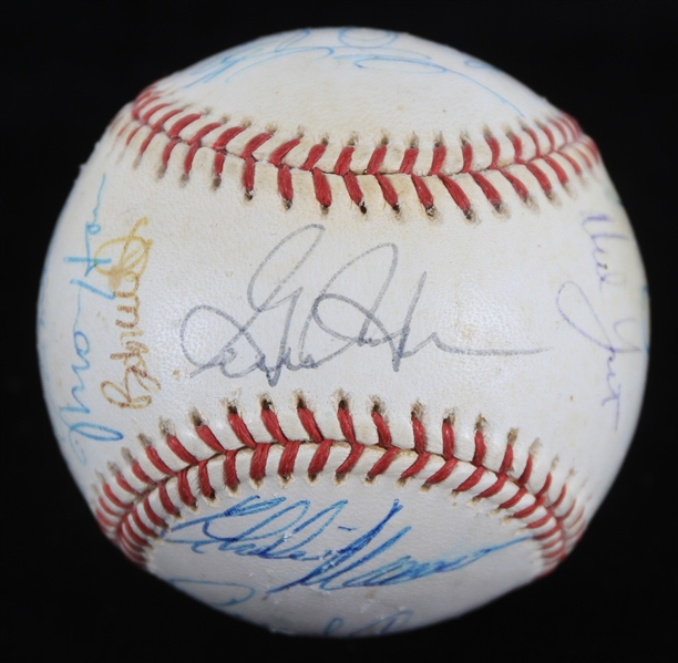 1982 Robin Yount Paul Molitor Jim Gantner and More Autographed Kuhn RO World Series Ball (JSA)