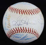 1982 Robin Yount Paul Molitor Jim Gantner and More Autographed Kuhn RO World Series Ball (JSA)