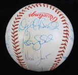 1982 Robin Yount Paul Molitor Jim Gantner and More Autographed Kuhn RO World Series Ball (JSA)