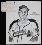 1953-63 Billy Burton Milwaukee Braves Autographed 8"x10" B&W Print and Warren Spahn 300th Win Certificate of Presence (Lot of 2)