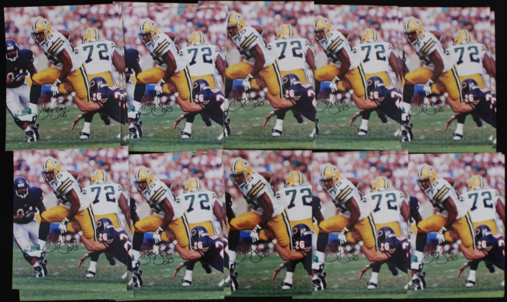 1994-2001 Dorsey Levens Green Bay Packers Autographed 8"x10" Color Photos (Lot of 25)