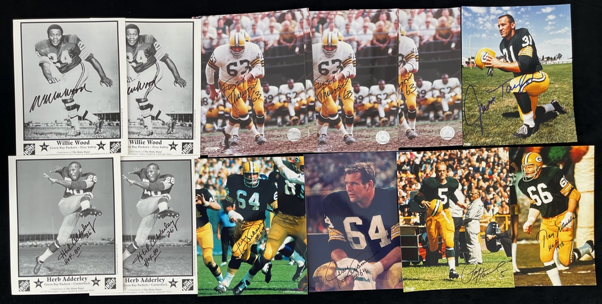 1950s-1960s Jerry Kramer Ray Nitschke Paul Hornung Jim Taylor and More Autographed 8"x10" Photos (Lot of 16)