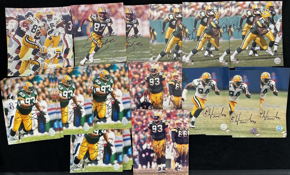 1990s-2000s Don Beebe Gilbert Brown Robert Brooks and More Green Bay Packers Autographed 8"x10" Color Photos (Lot of 50+)