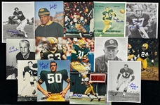 1950s-1990s Gary Knafele Jim Taylor Bob Long Adam Timmerman and More Autographed 8"x10" Photos (Lot of 32)