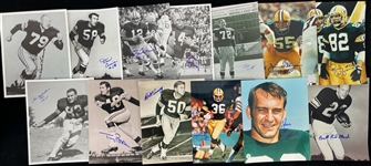 1950's-1990's Gary Knafele Jim Taylor Bob Long Adam Timmerman and More Autographed 8x10 Photos (Lot of 32)