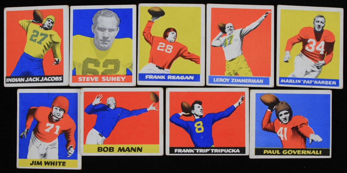 1948 Steve Suhey Pittsburgh Steelers Paul Gavernali New York Giants Leroy Zimmerman Boston Yanks and More All-Star Football Gum Trading Cards (Lot of 9)