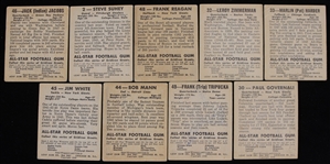 1948 Steve Suhey Pittsburgh Steelers Paul Gavernali New York Giants Leroy Zimmerman Boston Yanks and More All-Star Football Gum Trading Cards (Lot of 9)