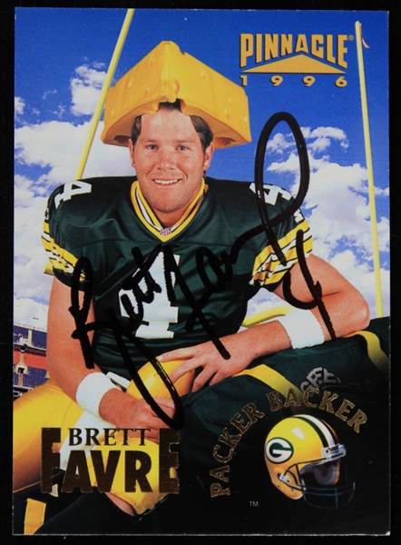 1996 Brett Favre Green Bay Packers Autographed Pinnacle Trading Card #200 