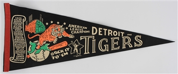 1968 Detroit Tigers Sock It To Em Full Size Pennant 