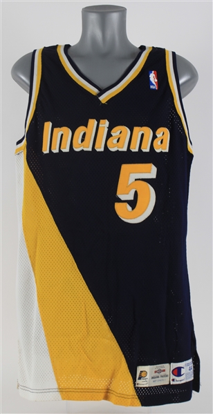 1996-97 Jalen Rose Indiana Pacers Game Worn Road Jersey (MEARS A10)