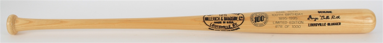 1995 Babe Ruth New York Yankees 100th Birthday Commemorative H&B Louisville Slugger Baseball Bat