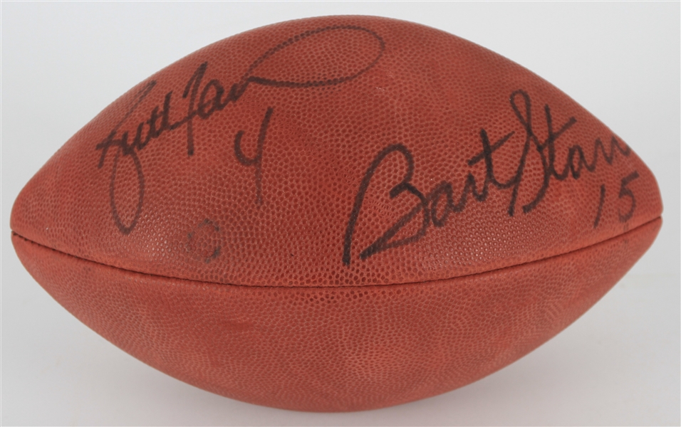 1990s Bart Starr Brett Favre Green Bay Packers Signed ONFL Tagliabue Football (JSA)