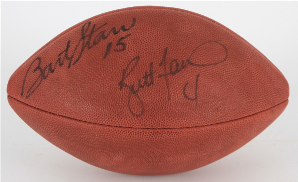 1990s Bart Starr Brett Favre Green Bay Packers Signed ONFL Tagliabue Football (JSA)