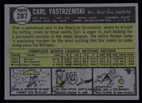 1961 Carl Yastrzemski Boston Red Sox Topps #287 Baseball Trading Card 