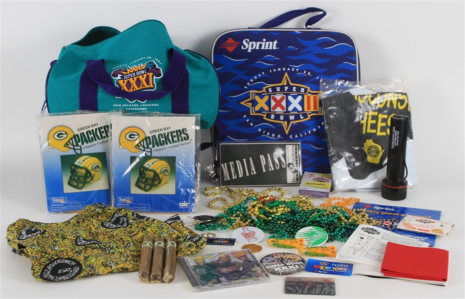 1990s Green Bay Packers & SuperBowl XXXI Memorabilia (Lot of 15+)
