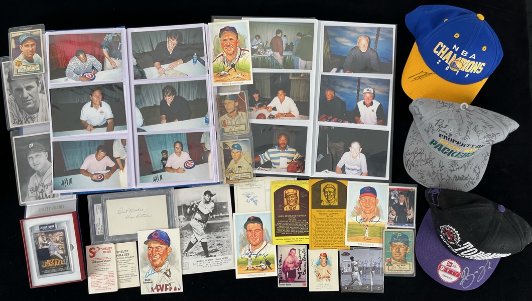 1950s-2020s Green Bay Packers Signed Cap, Signed Trading Cards, Postcards & more (Lot of 27)