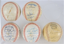 1970s-90s Wrigley Field 1945 21x25 Framed Print w/ Signed Chicago Cubs Baseballs with Curt Flood (Lot of 6)