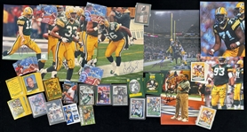 1990s Green Bay Packers & Football Memorabilia Collection - Lot of 350+ w/ Trading Cards & Signed Photos 