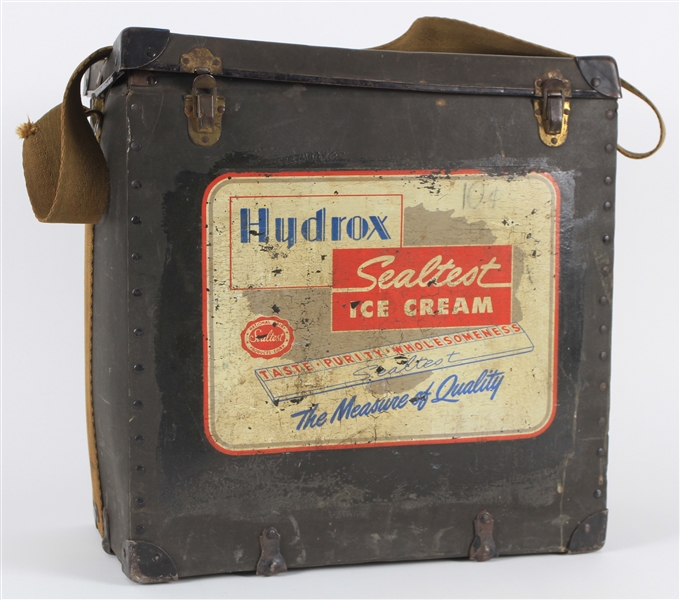 1940-50s Hydrox Sealtest Ice Cream Pittsburgh Pirates Forbes Field Stadium Vendor Chest