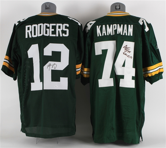 2010s Aaron Rodgers Aaron Kampman Green Bay Packers Signed Jerseys - Lot of 2 (JSA)