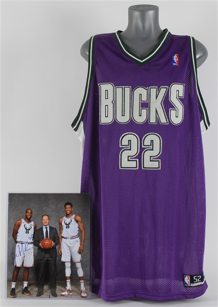 2000s-20s Michael Redd Signed Milwaukee Bucks Jersey & Khris Middleton Signed 11" x 14" All Star Game Photo - Lot of 2 (JSA)