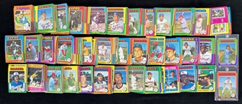 1975 Topps Baseball Trading Cards Complete Set of 660 Cards w/ George Brett & Robin Yount Rookies