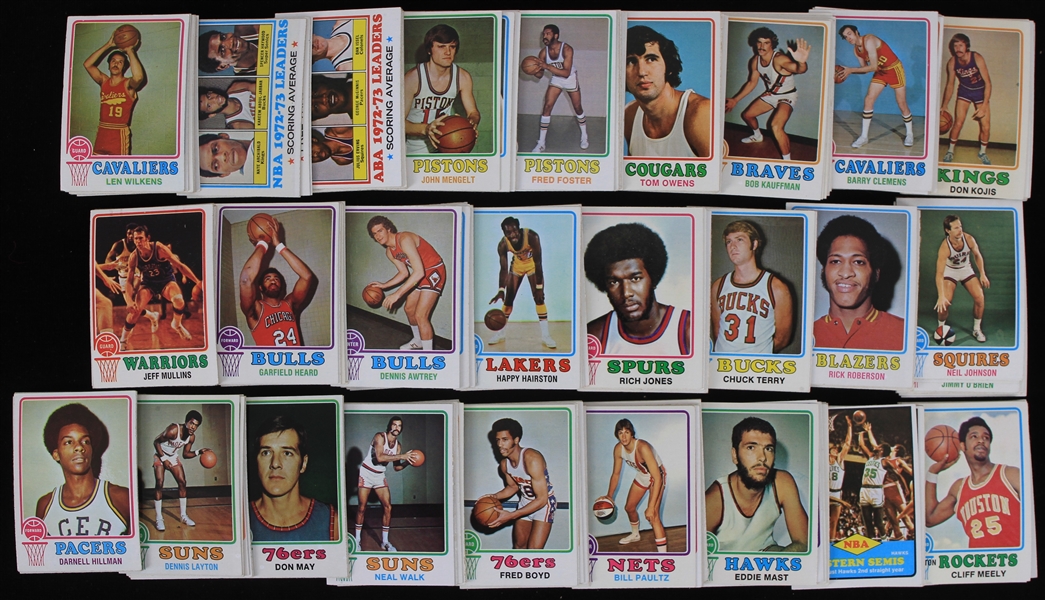 1973-74 Topps Basketball Trading Card Collection - Lot of 174 w/ Wilt Chamberlain & More