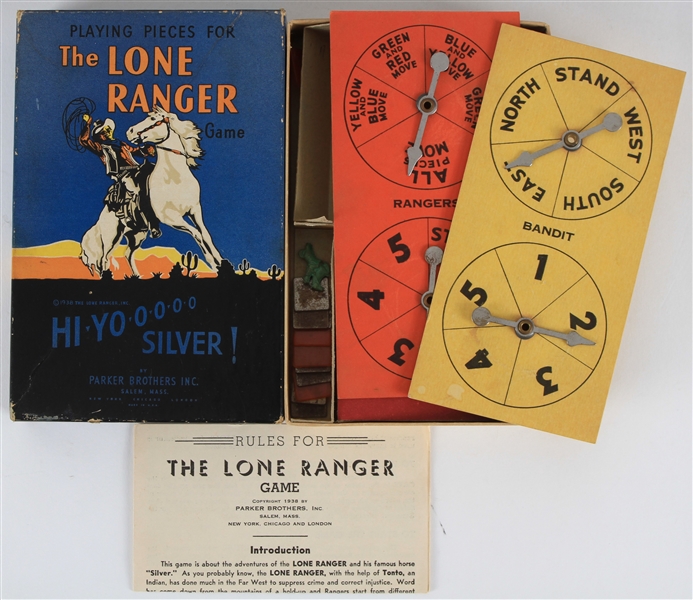 1938 Lone Ranger Game Playing Pieces in Box