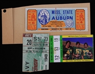 1949-80 College Football Ticket & Stub Collection - Lot of 3