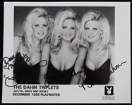 1998 The Dahm Triplets December Playmates of the Month Signed 8" x 10" Photo