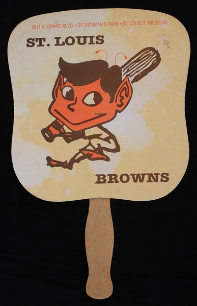 1952 St. Louis Browns Sportsmans Park Stadium Fan (First Season of Brownie The Elf Mascot)