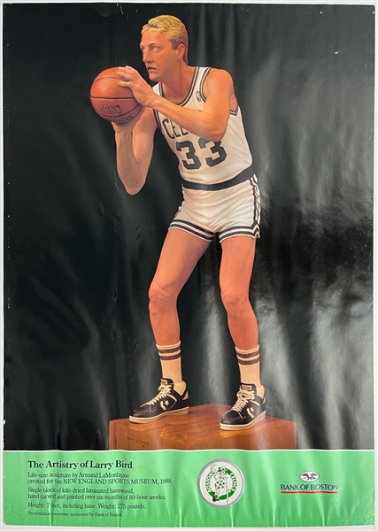 1987 Larry Bird Boston Celtics Armand LaMontagne 20x28 Sculpture Poster 